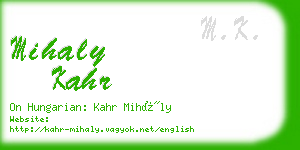 mihaly kahr business card